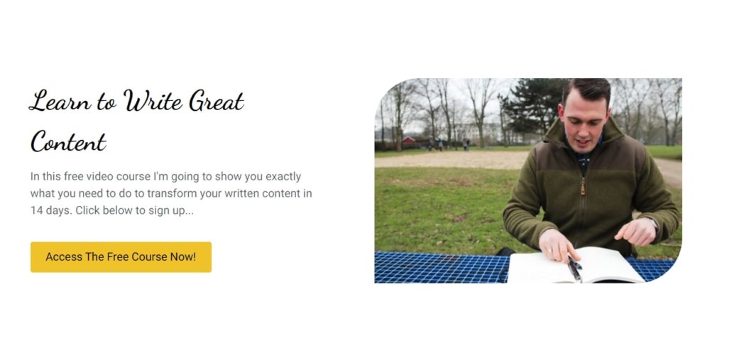 landing page sign up