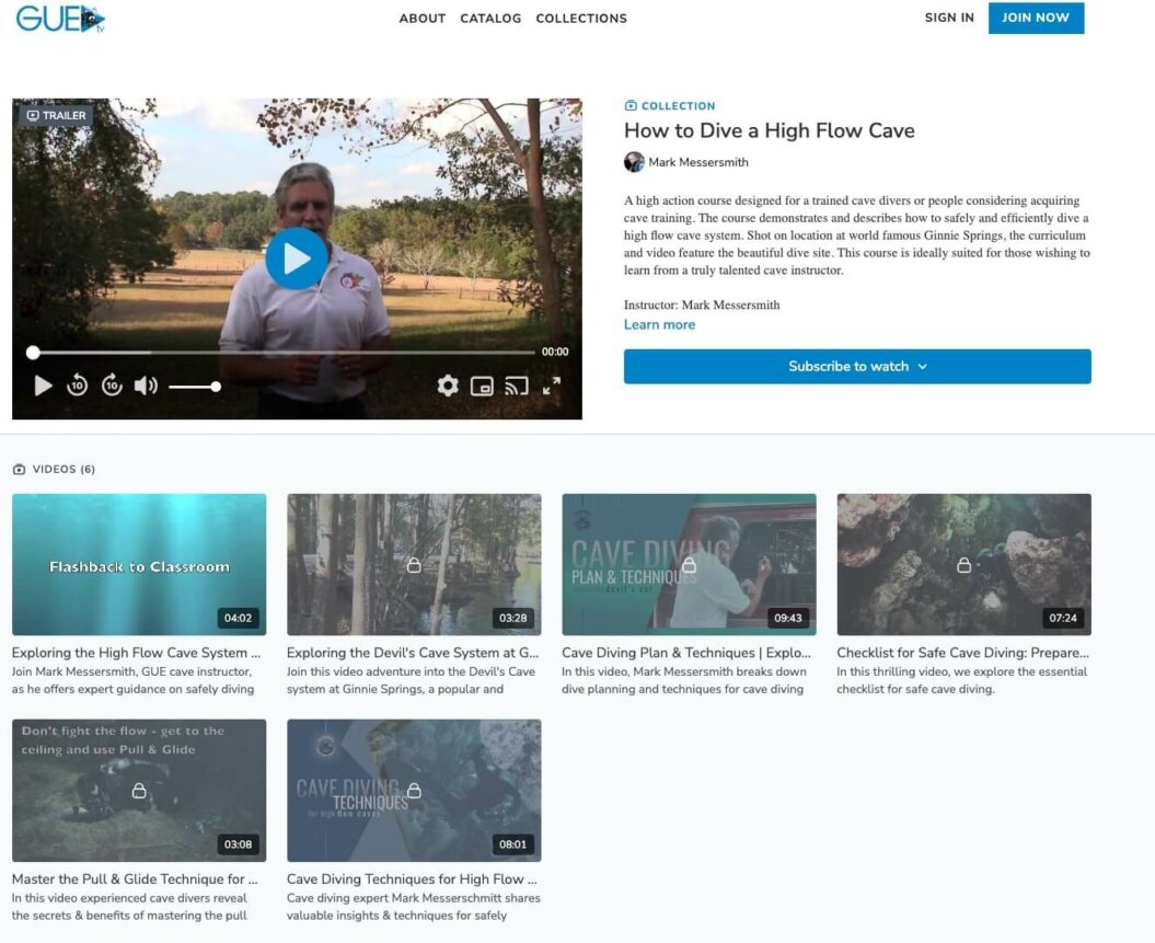 screenshot of Gue TV's video library with screengrabs of 5 videos