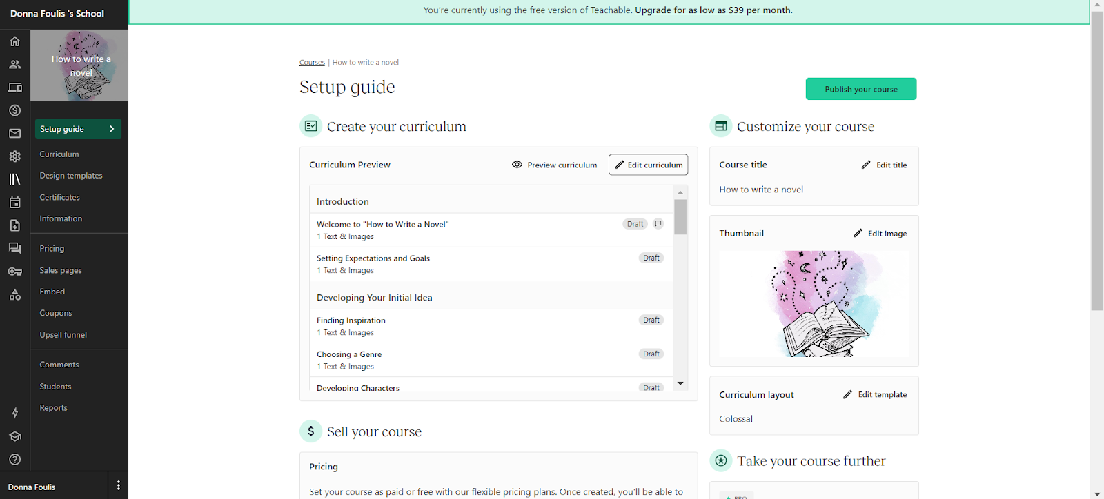 Teachable setup guide- editor view