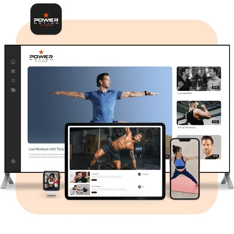 an image showing Uscreen OTT apps of Power Nation Fitness